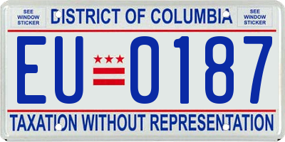 DC license plate EU0187