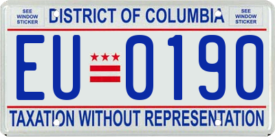 DC license plate EU0190