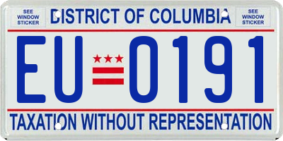 DC license plate EU0191