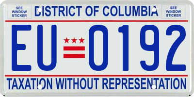 DC license plate EU0192