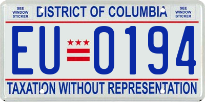 DC license plate EU0194