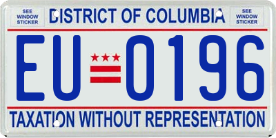 DC license plate EU0196
