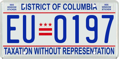 DC license plate EU0197