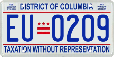 DC license plate EU0209