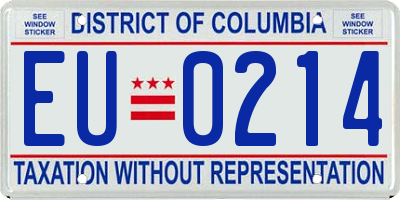 DC license plate EU0214