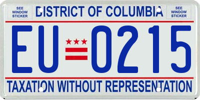 DC license plate EU0215