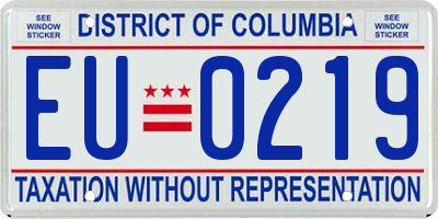 DC license plate EU0219