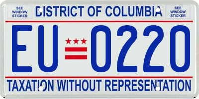 DC license plate EU0220