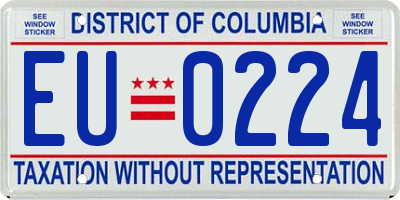 DC license plate EU0224