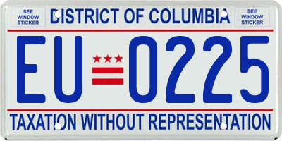 DC license plate EU0225