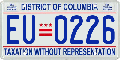 DC license plate EU0226