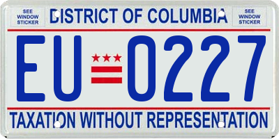 DC license plate EU0227