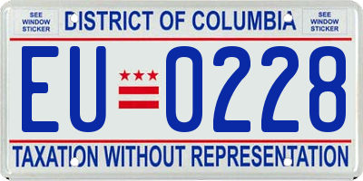DC license plate EU0228