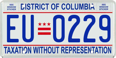 DC license plate EU0229