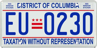 DC license plate EU0230