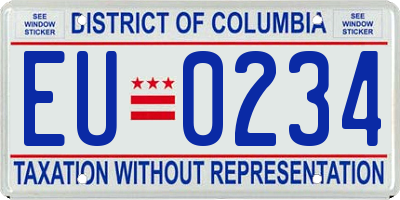 DC license plate EU0234
