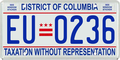 DC license plate EU0236
