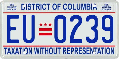 DC license plate EU0239