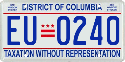 DC license plate EU0240