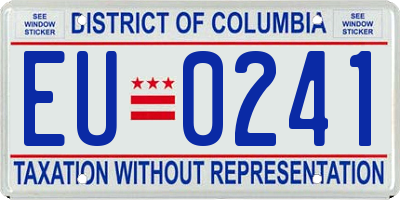 DC license plate EU0241