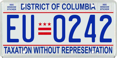 DC license plate EU0242