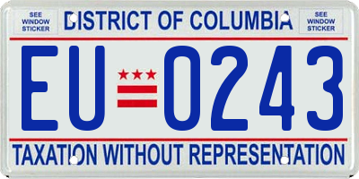 DC license plate EU0243