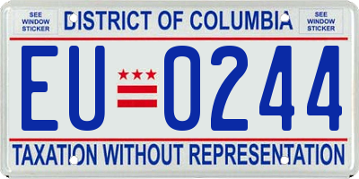 DC license plate EU0244
