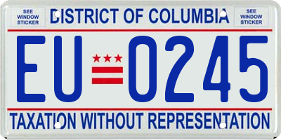 DC license plate EU0245