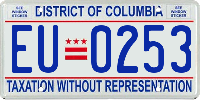 DC license plate EU0253