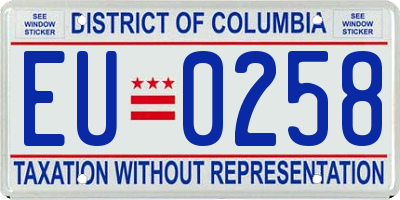 DC license plate EU0258