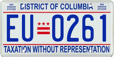 DC license plate EU0261