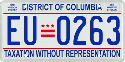 DC license plate EU0263