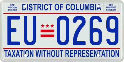 DC license plate EU0269