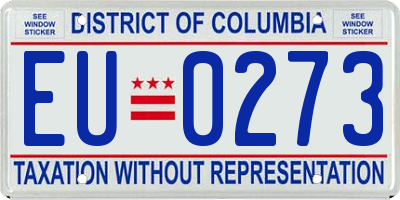 DC license plate EU0273