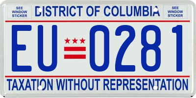 DC license plate EU0281