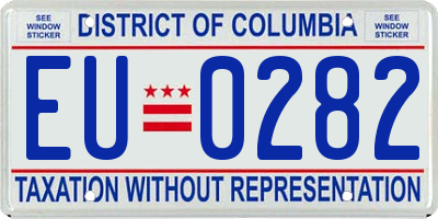 DC license plate EU0282