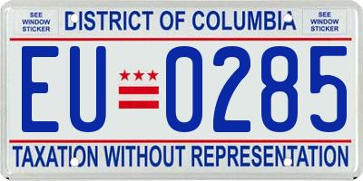 DC license plate EU0285