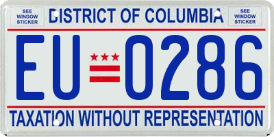 DC license plate EU0286