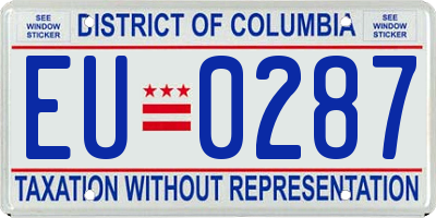 DC license plate EU0287