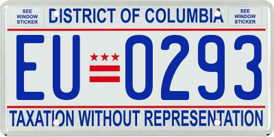 DC license plate EU0293