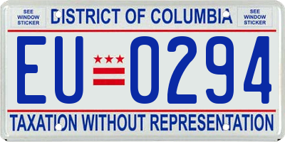 DC license plate EU0294
