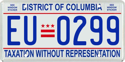 DC license plate EU0299