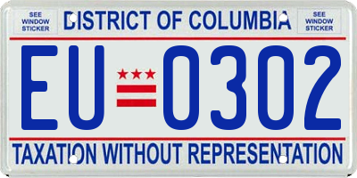 DC license plate EU0302