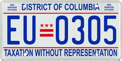 DC license plate EU0305