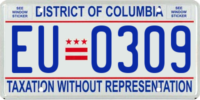 DC license plate EU0309
