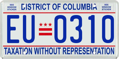 DC license plate EU0310