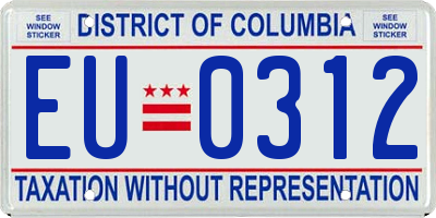 DC license plate EU0312