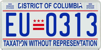 DC license plate EU0313