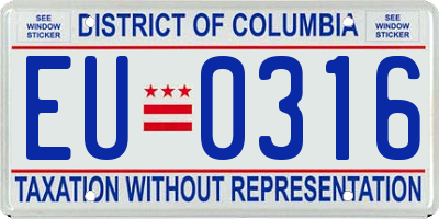 DC license plate EU0316