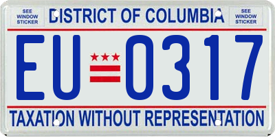 DC license plate EU0317